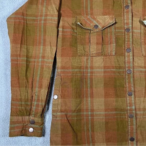 Prana women’s large  Brown corduroy jacket/Shacket snap Down lined with pockets - Picture 5 of 9